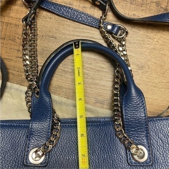 Luisa Vannini Italian Blue Studded Purse. Crossbody/Shoulder - Picture 6 of 10